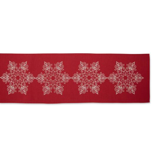 DII® 70" Sparkle Snowflakes Embroidered Table Runner